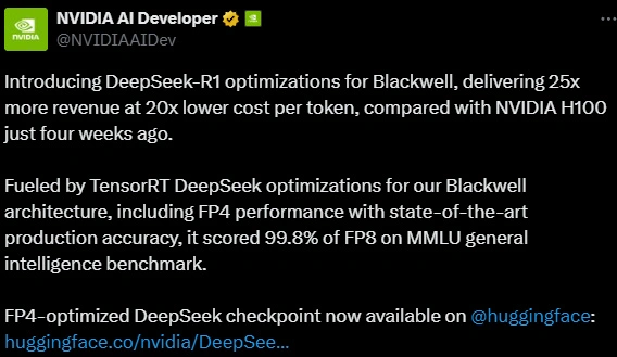 DeepSeek-R1 让 Blackwell 架构的性能大升级